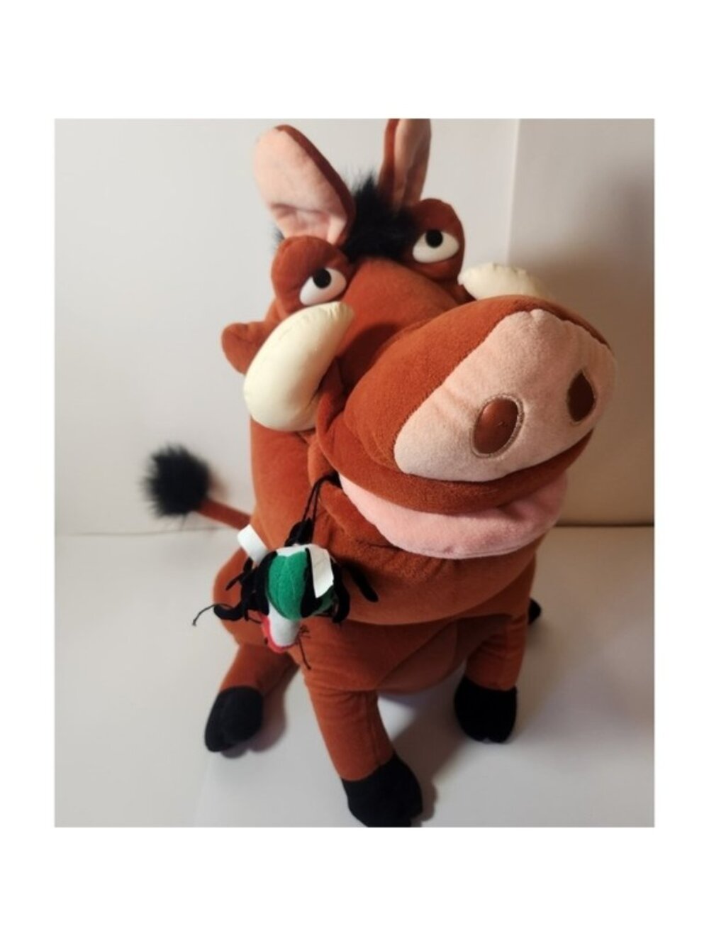 Disney Lion King Pumbaa Plush Warthog with Bug Accessory Brown 15‎ Inch